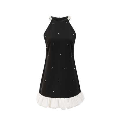 off shoulder mini dress in black