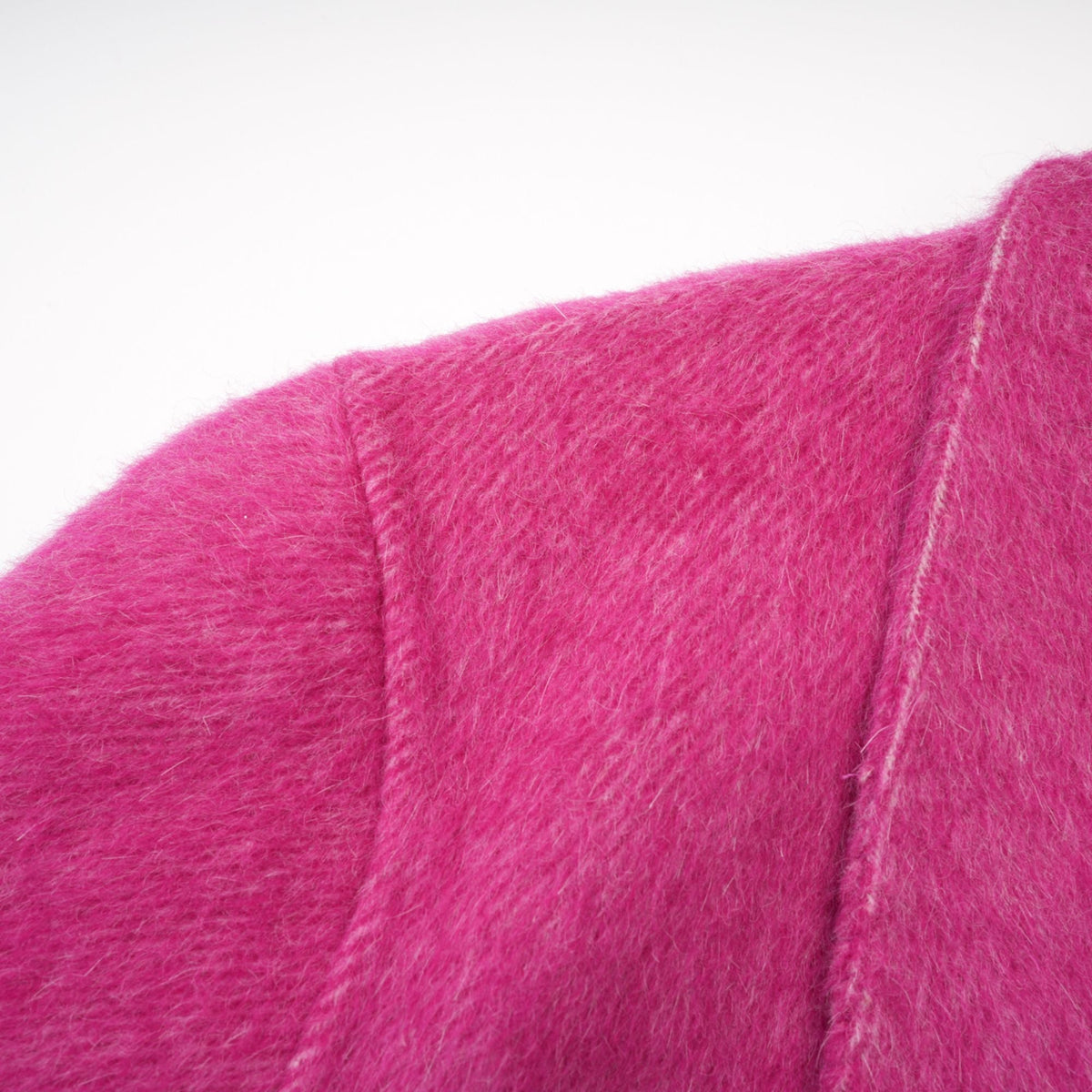 Oversized Wide Lapel Rhinestone Button Wool Coat