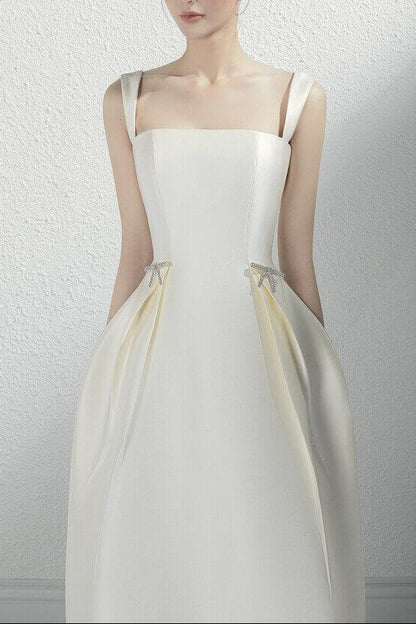 Elodie A-line Sleeveless Taffeta Midi Dress