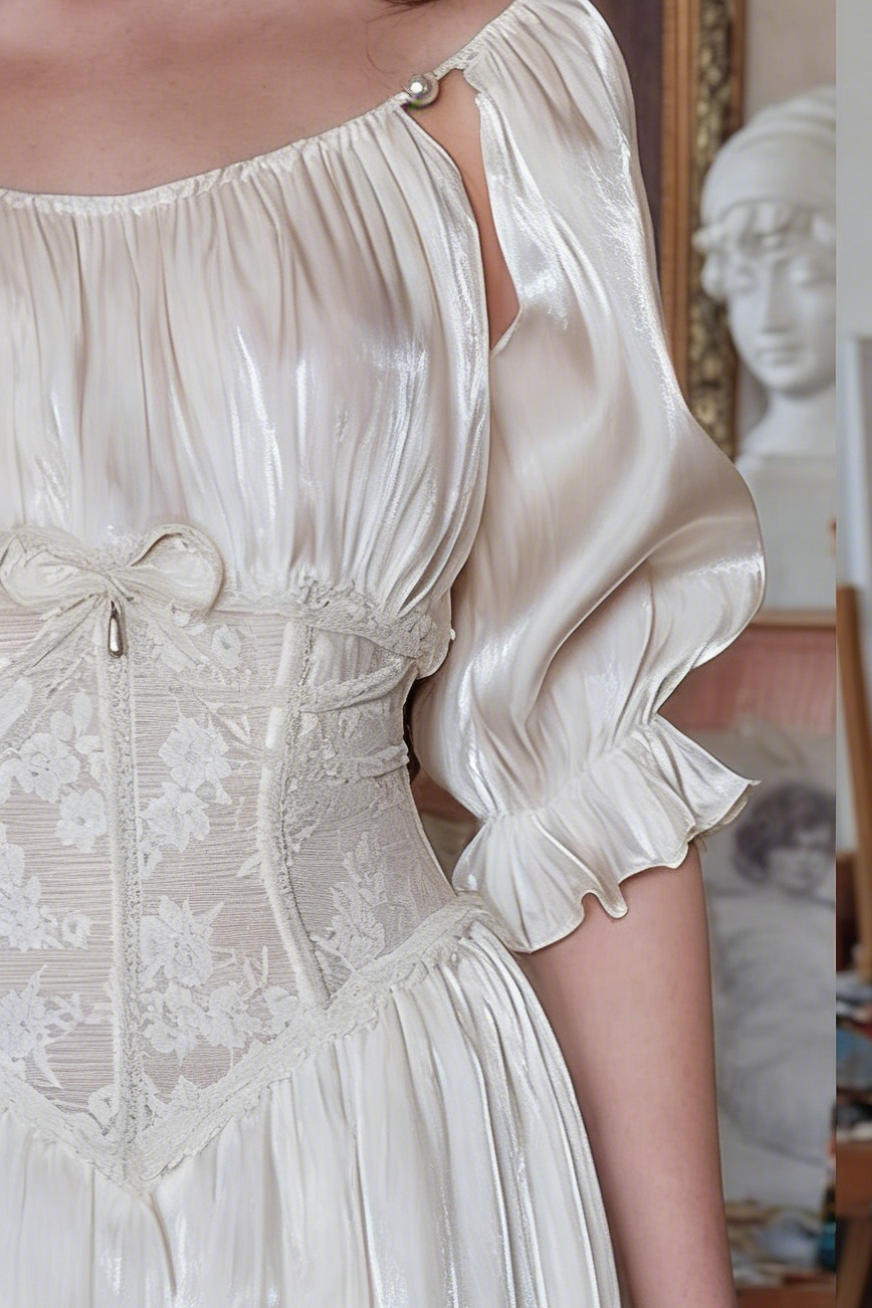 Spot LaceMa French court style lace dress