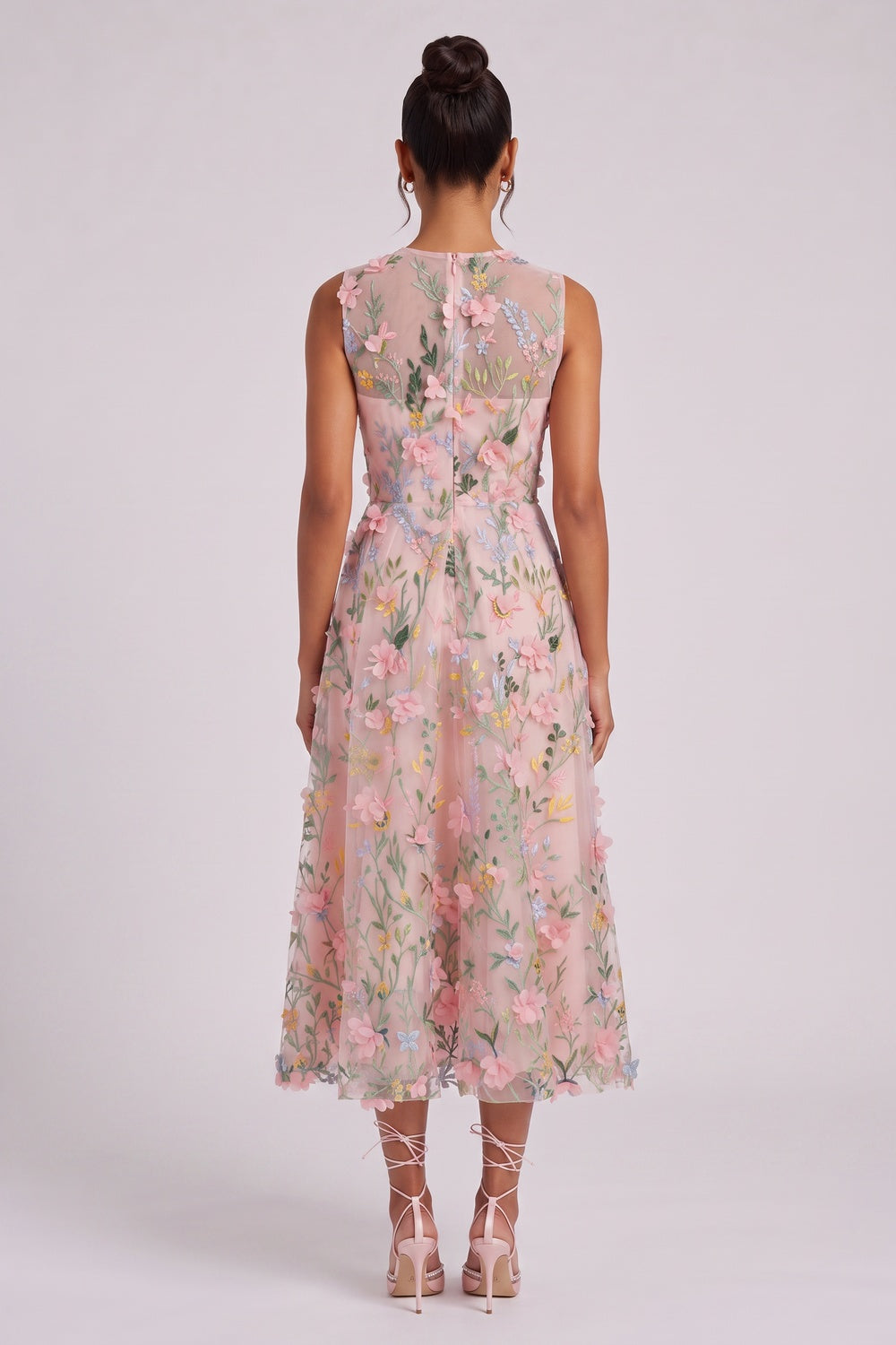 pale pink tulle A-line dress pale pink tulle dress - product view 5