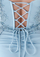 Light Blue Lace-Up Back Floor-Length Evening Gown
