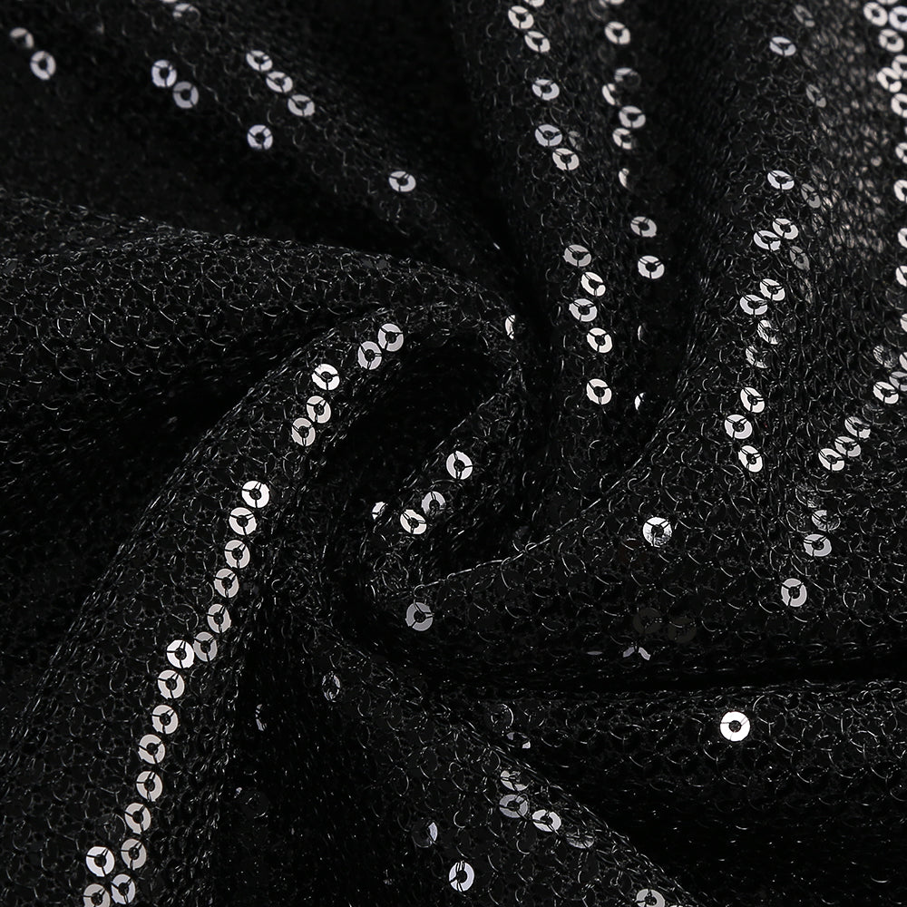 vivien off-shoulder sequin prom maxi dress in black