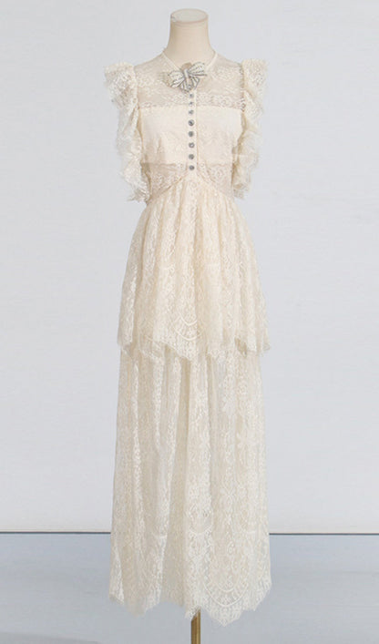 Tiered Lace Maxi Dress