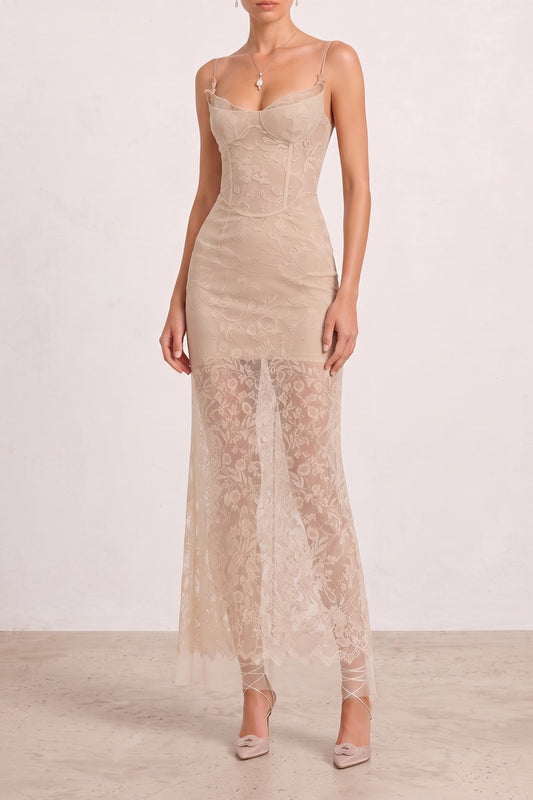 Corset Lace Slip Maxi Dress