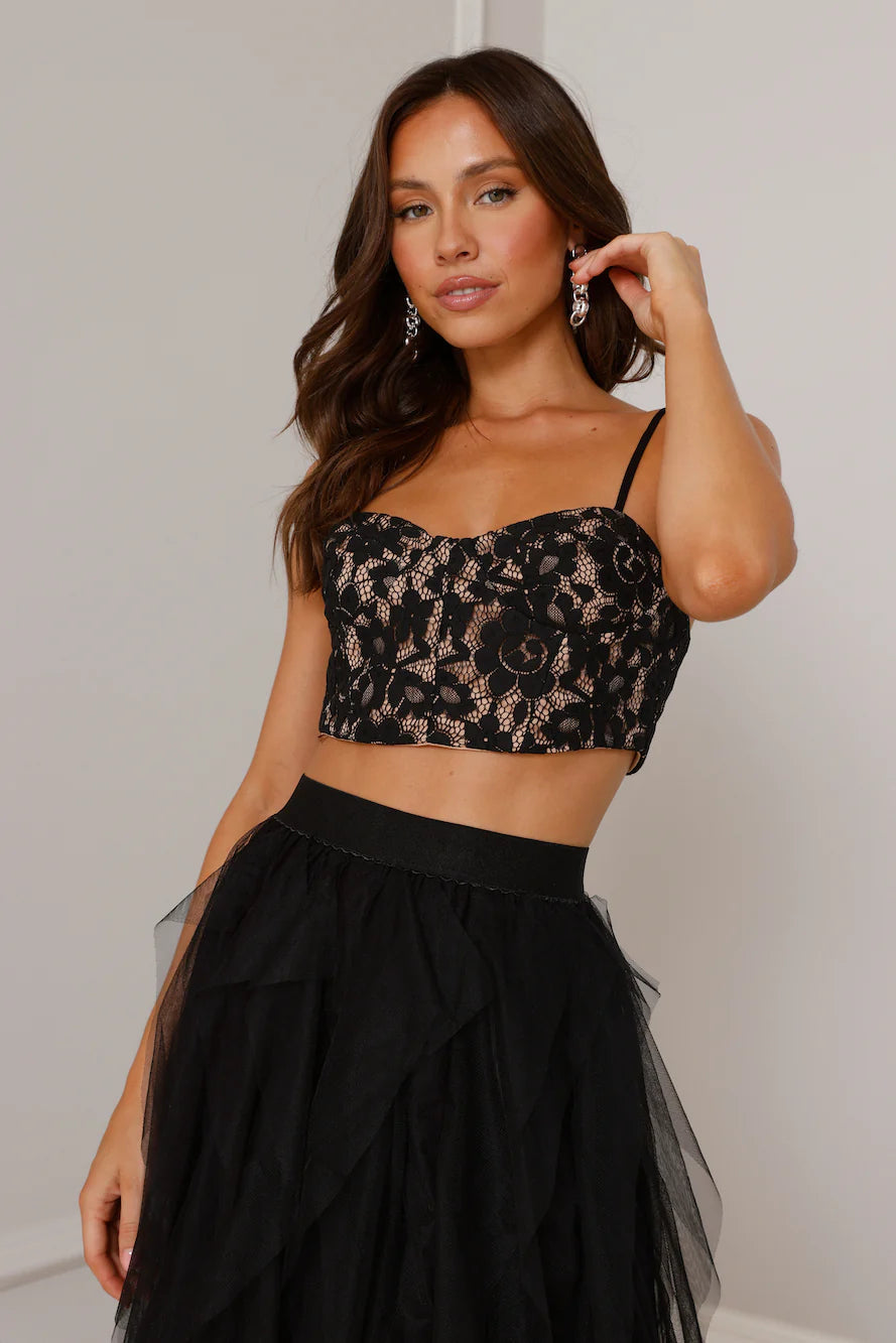 Lace Tulle Set in Black