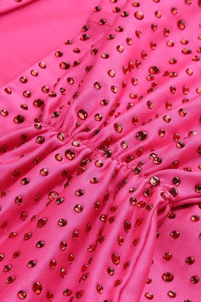 claire crystal Embellished Cutout Maxi Dress in rose red