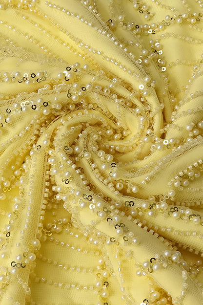 irene Halterneck Bowknot Beaded bodycon maxi dress in yellow