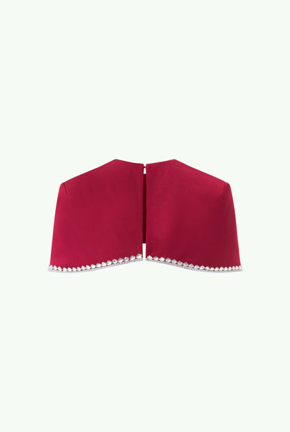 Spaghetti Strap Asymmetric Pleated midi Dress in red