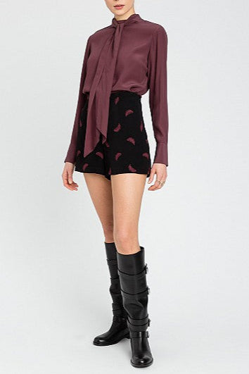 shirt twinset in burgundy
