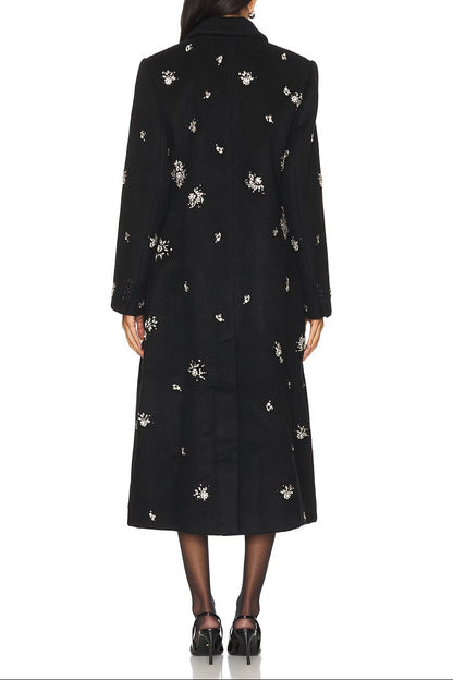 philippa crystal embellished Coat in black