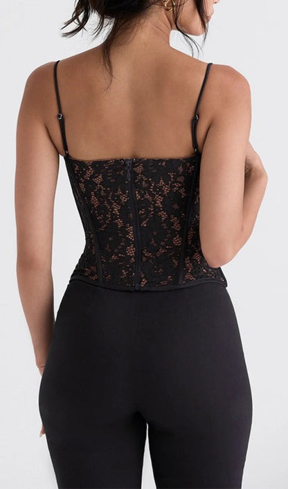 Floral Lace Corset Cami Top