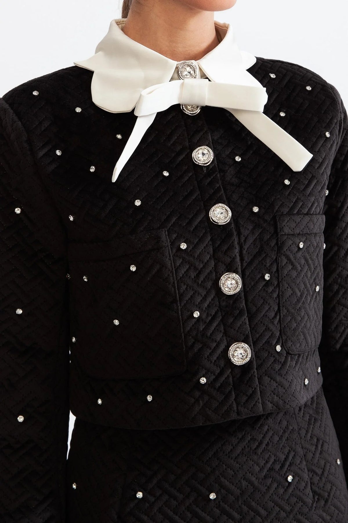 marjorie Velvet jewel co-ord - Black