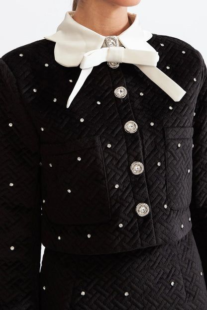 marjorie Velvet jewel co-ord - Black