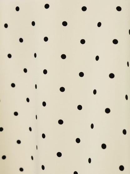 Mock Neck Puff Sleeve Polka Dot Mini Dress