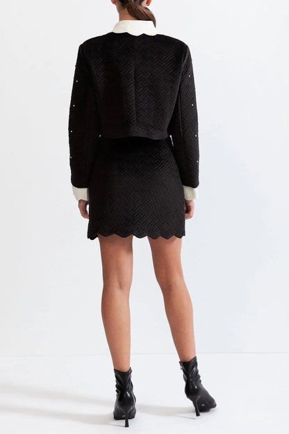 marjorie Velvet jewel co-ord - Black