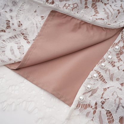 Ruffle Lace Top & Big Bow Skort Two-Piece Set