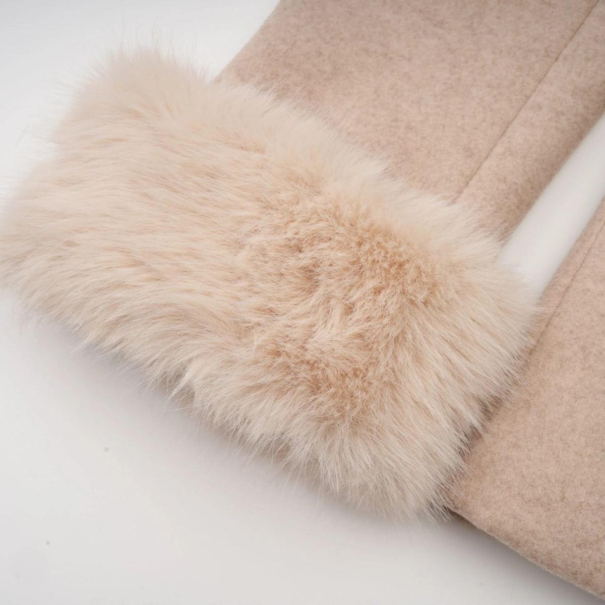 Rosella detachable-cape faux-fur coat
