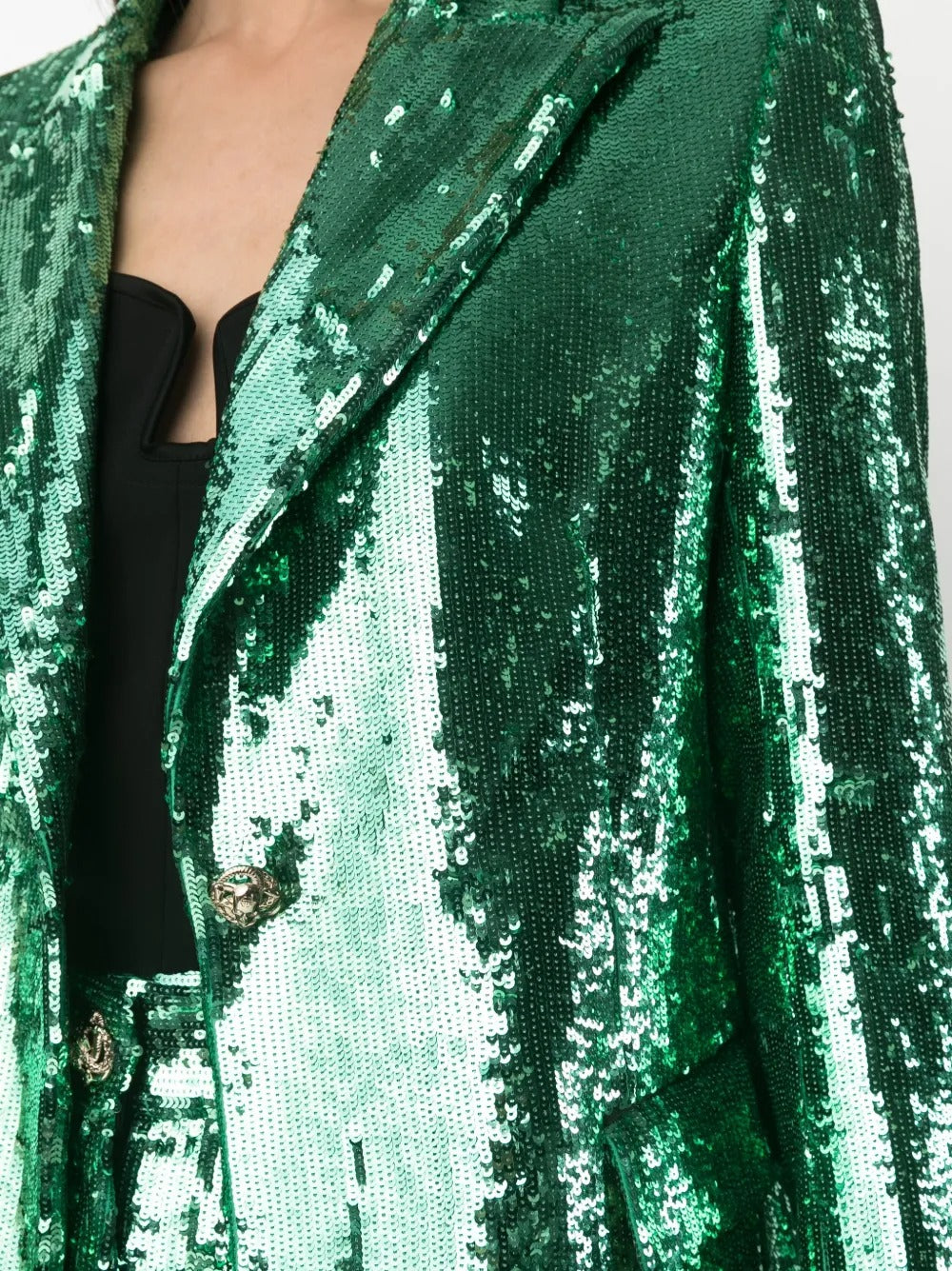 florence sequin-embellished blazer in green
