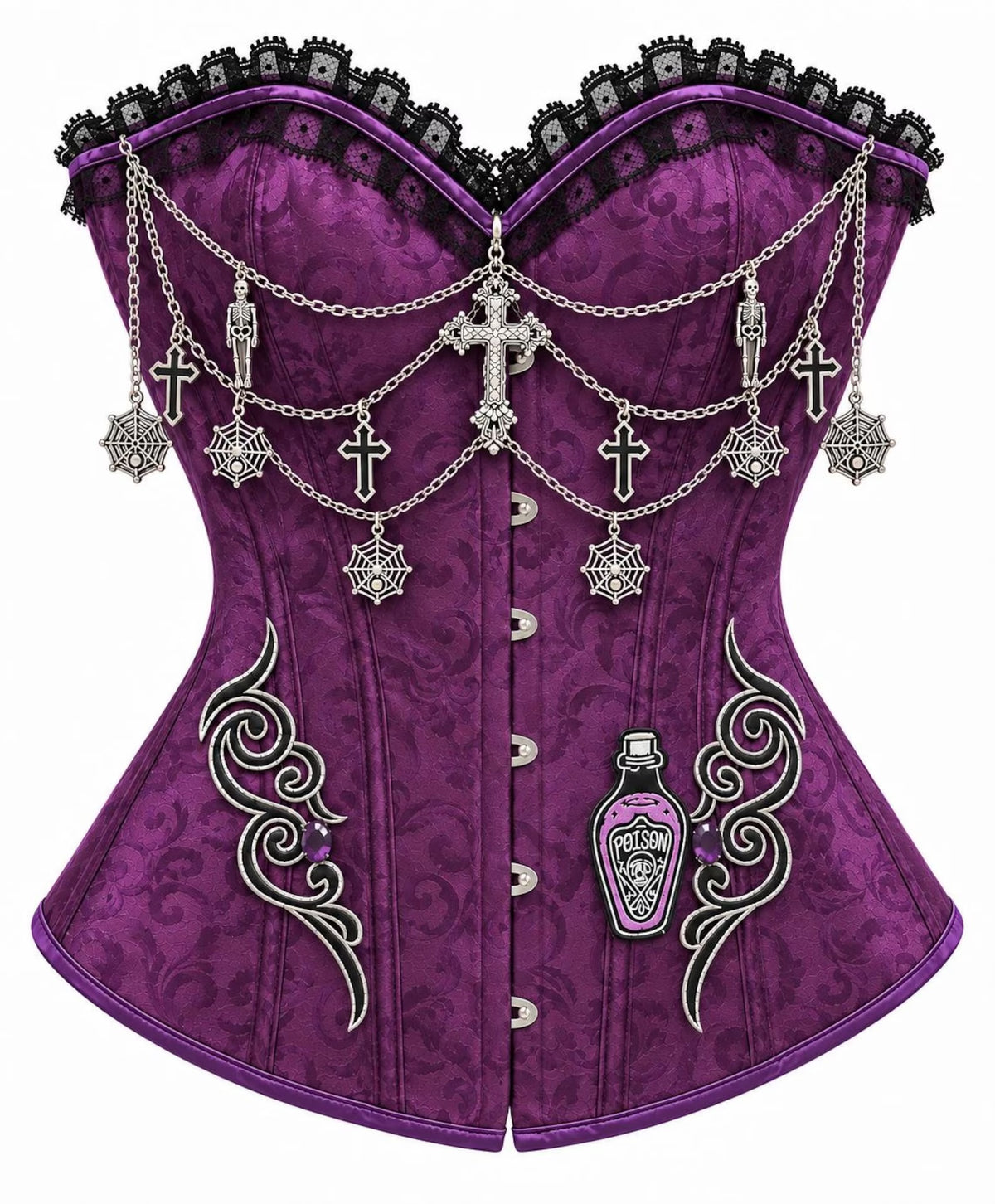 Purple Gothic Poison Bottle Corset Top