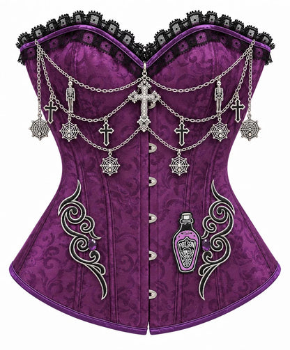 Purple Gothic Poison Bottle Corset Top
