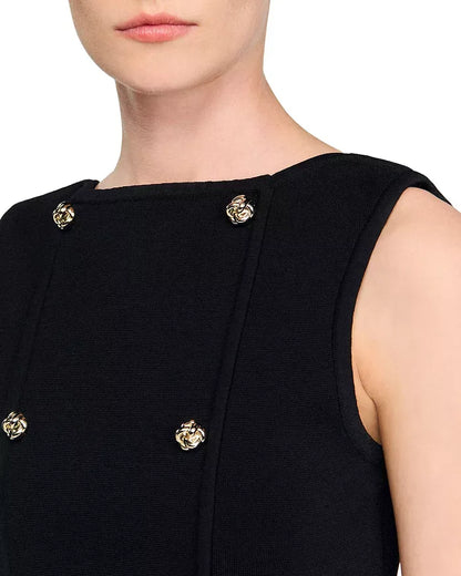 marcia black Double Breasted Vest