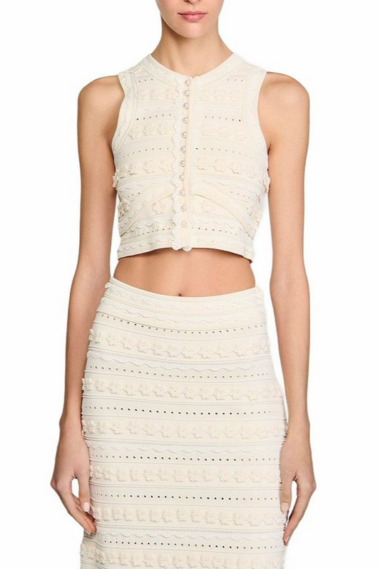 Crochet Top in ecru