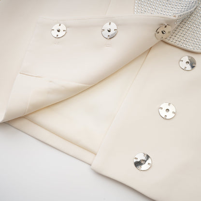 Jeanne crystal-embellished tailored dress coat