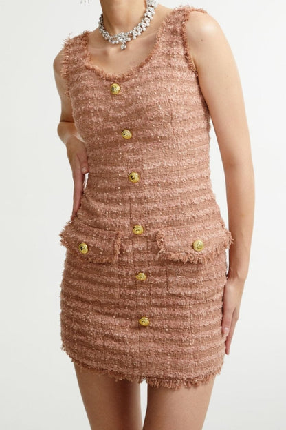 Liane tweed button-down fastening dress