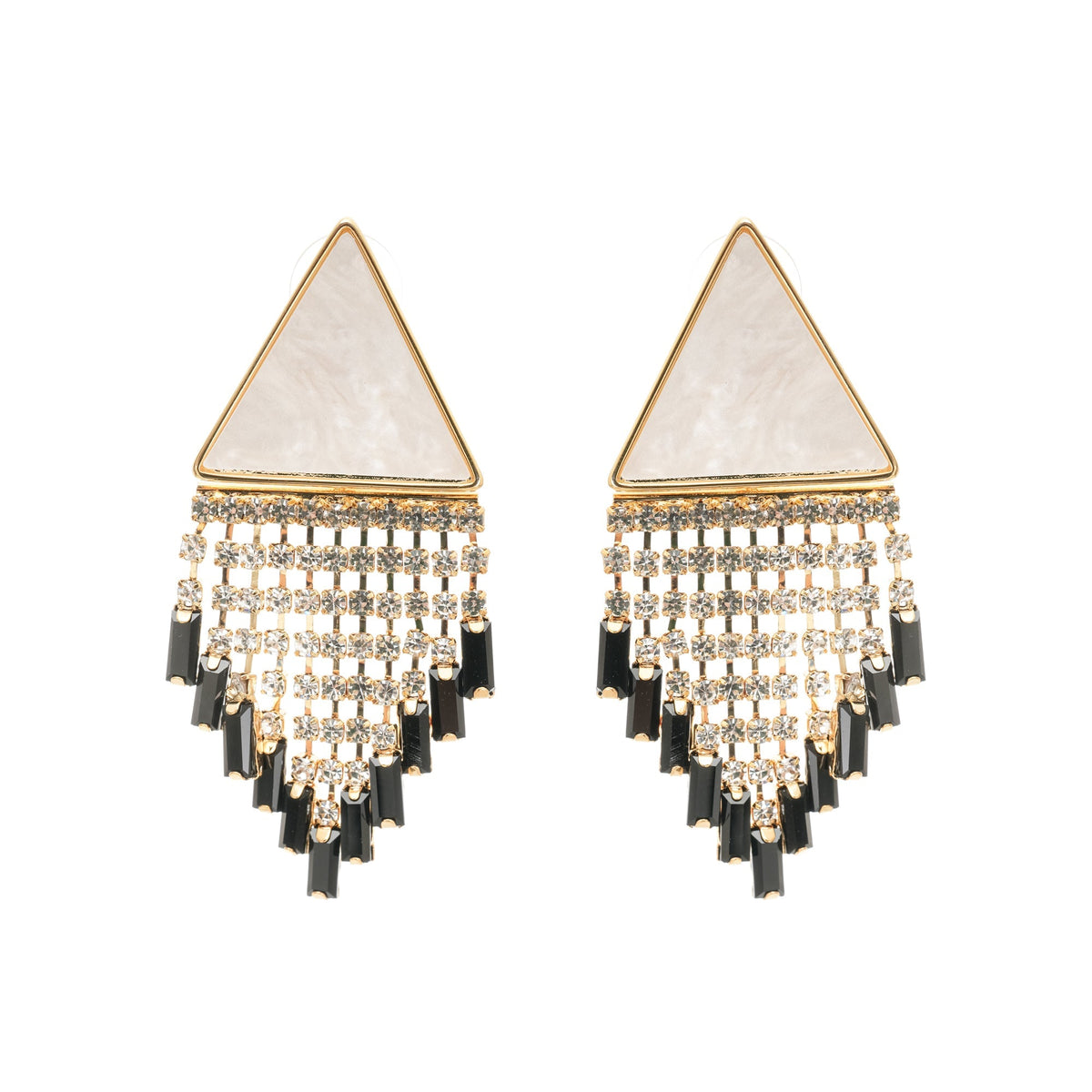 Lisette triangle-shape fringed earrings