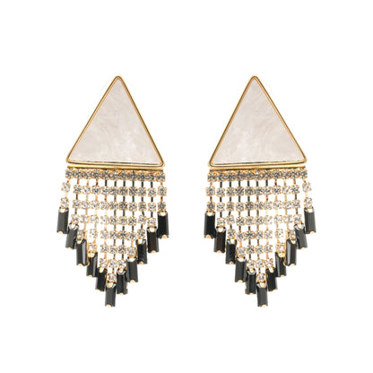 Lisette triangle-shape fringed earrings