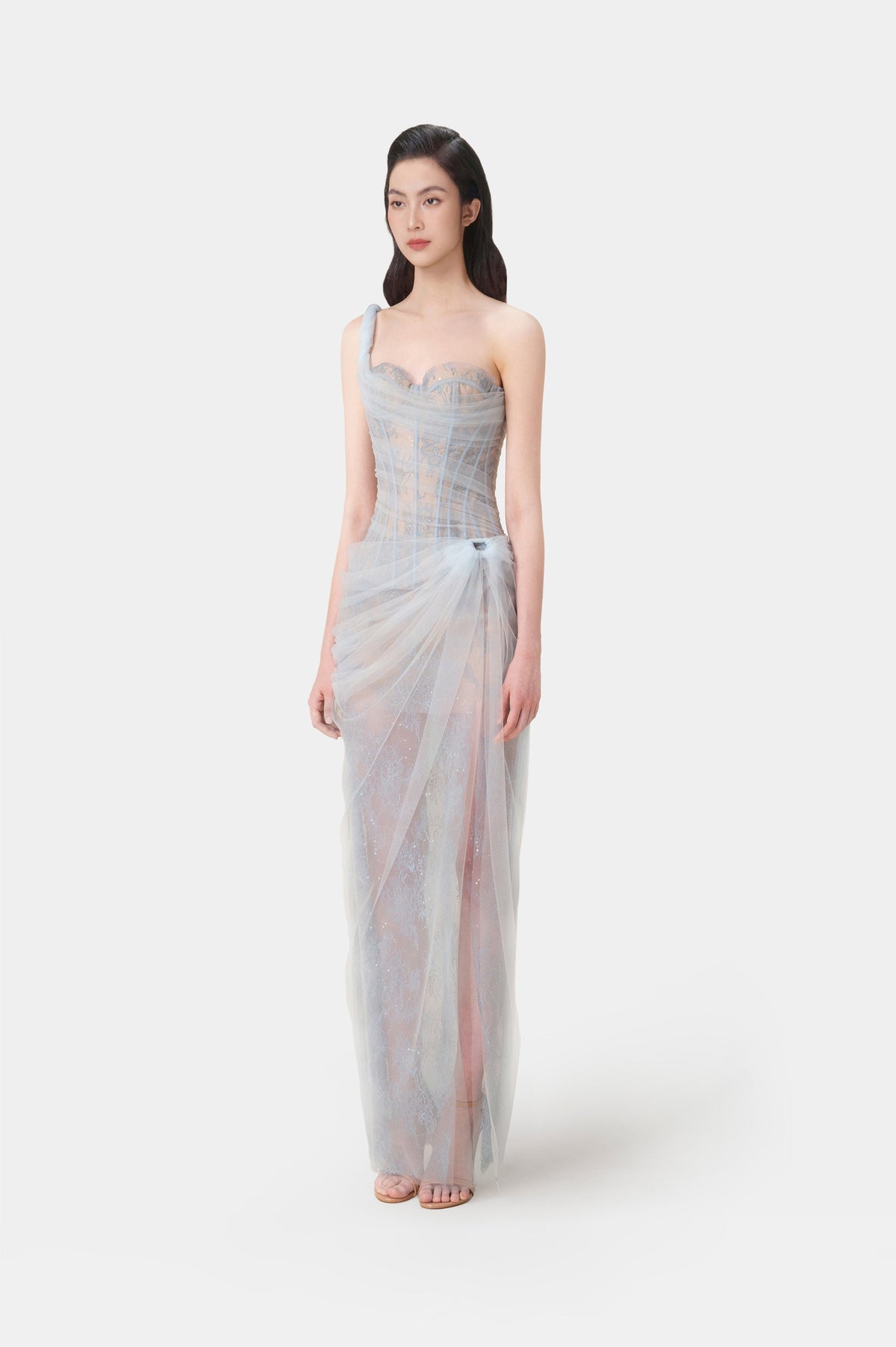 MARA BLUE LACE CORSET DRESS