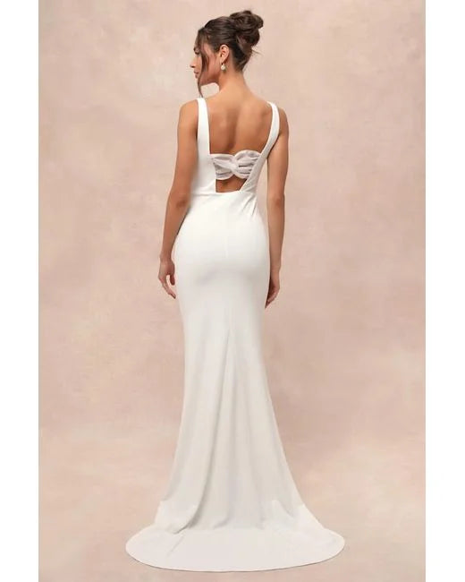 Natural Regal Classic Sleeveless Twist-Back Maxi Dress