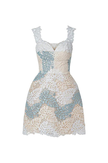 Maris A-line Sweetheart Neck Lace Mini Dress