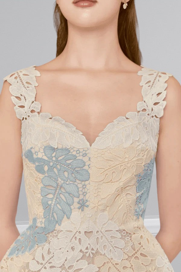 Maris A-line Sweetheart Neck Lace Mini Dress