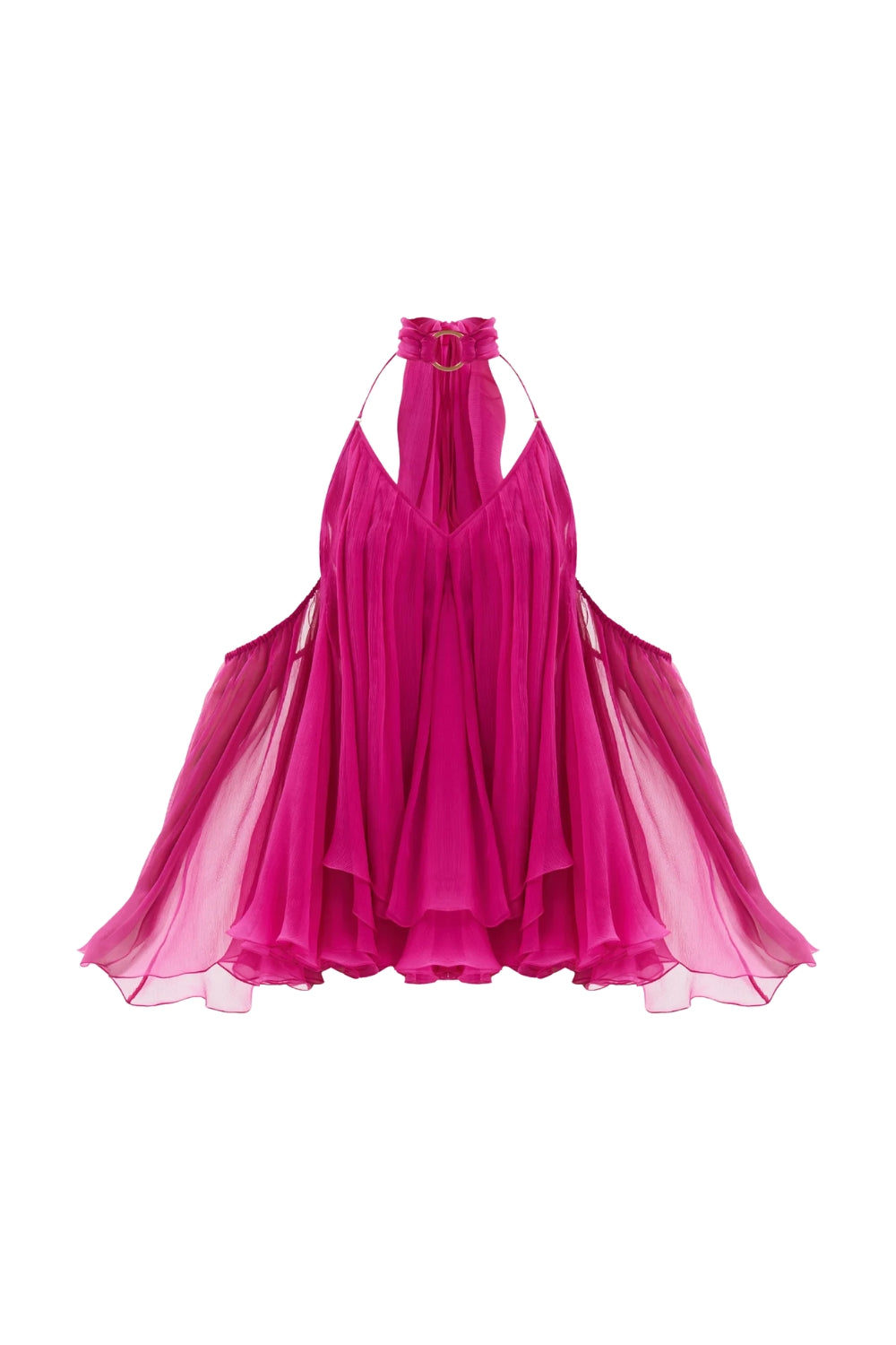 erica Halter Neck Lace-Up Backless Mini Dress - fuchsia