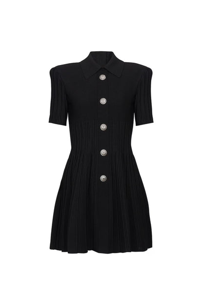kristin Black Knitted Mini Dress
