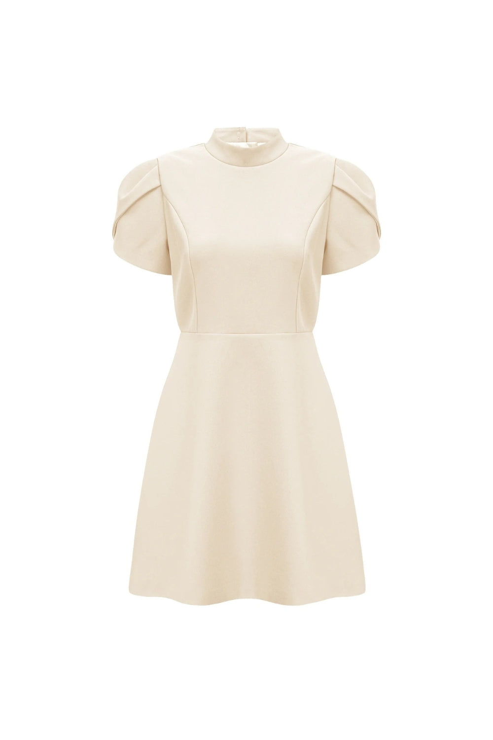 basia Petal Sleeve Cut Out Bow Mini Dress in white