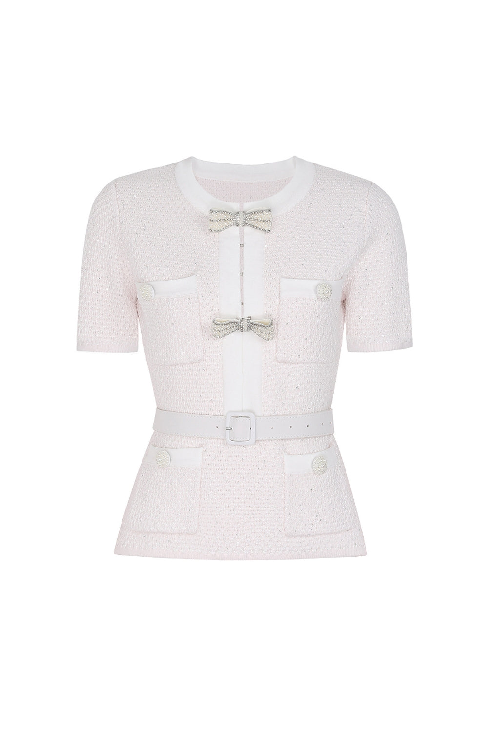 vicky Cream Sequin Knit Top