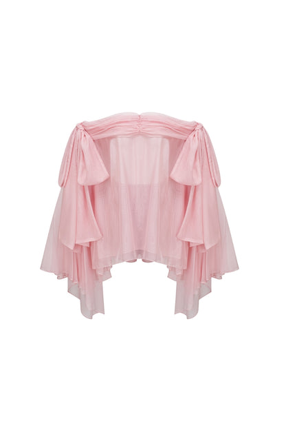Pink Off Shoulder Mini Dress & Shorts Set