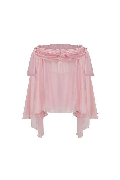 Pink Off Shoulder Mini Dress & Shorts Set