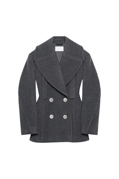 rosemary peacoat in wool in gray
