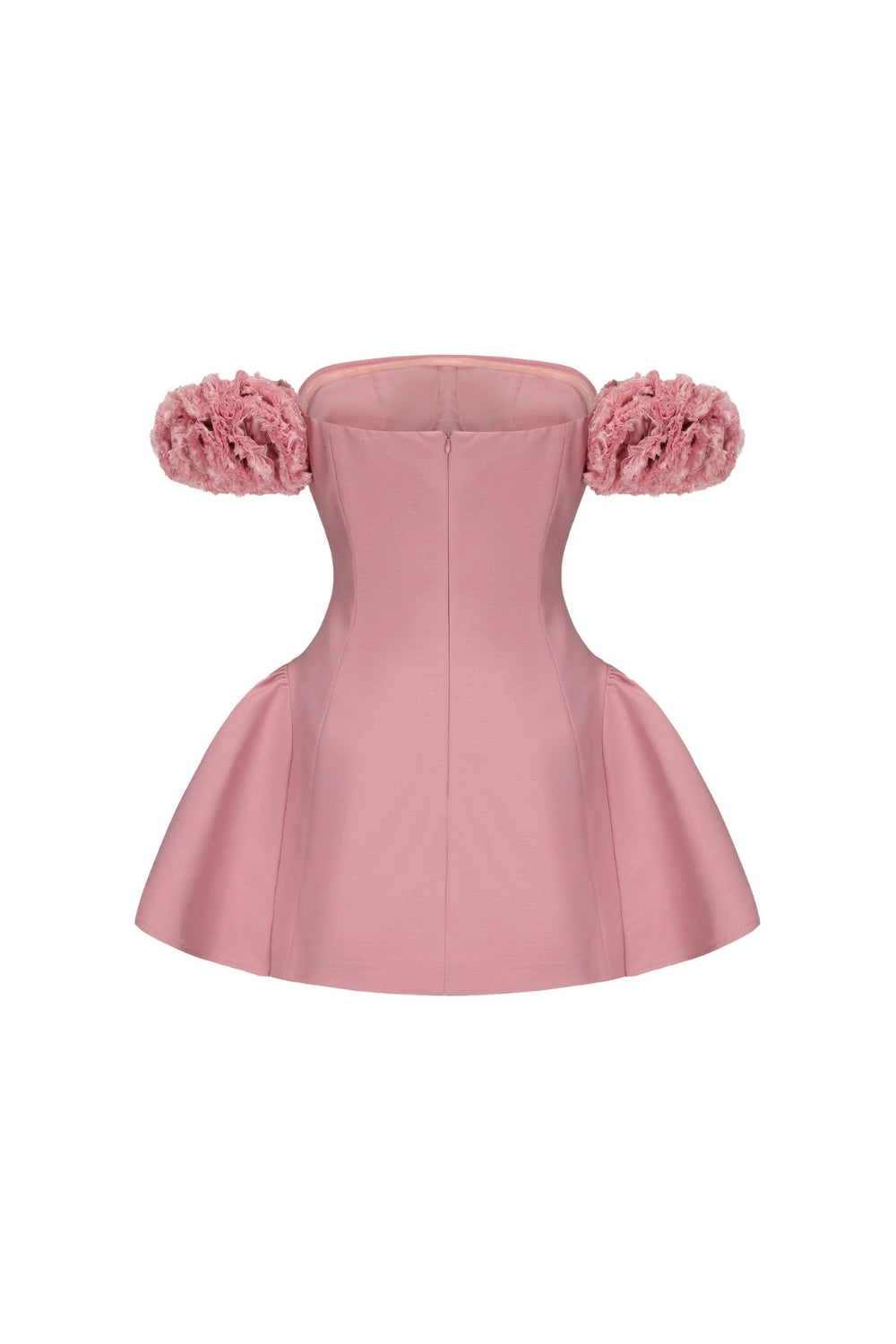 sherry Flower strapless puffy mini dress in pink
