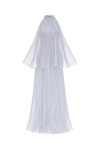 belinda Violet Pleated tulle sleeveless maxi Dress