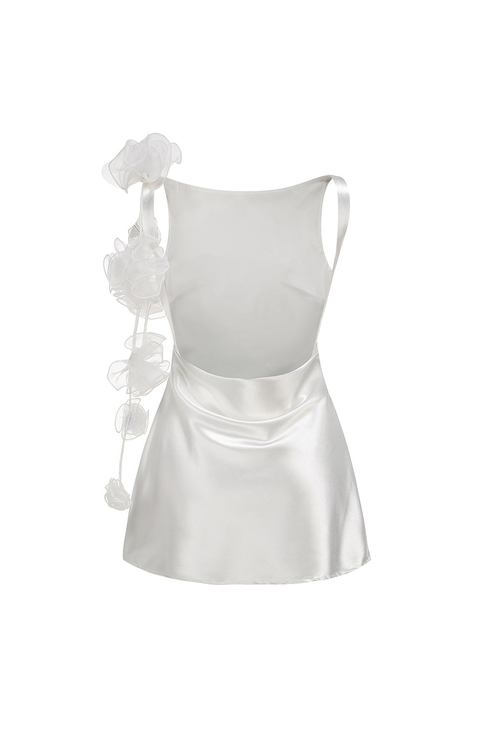 cheryl 3D flowers Sleeveless mini dress in white