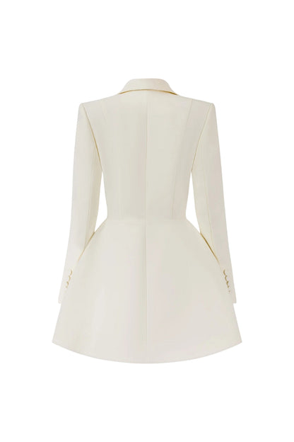 darlene a-line Blazer mini Dress in beige