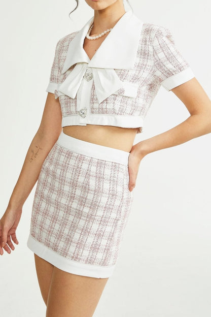 Melanie cropped top & skirt matching set