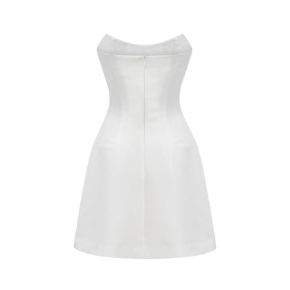 MELISANDE EMBELLISHED MINI  DRESS IN WHITE