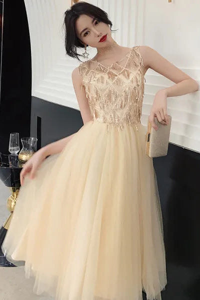 Gold Sequin Homcoming Dress