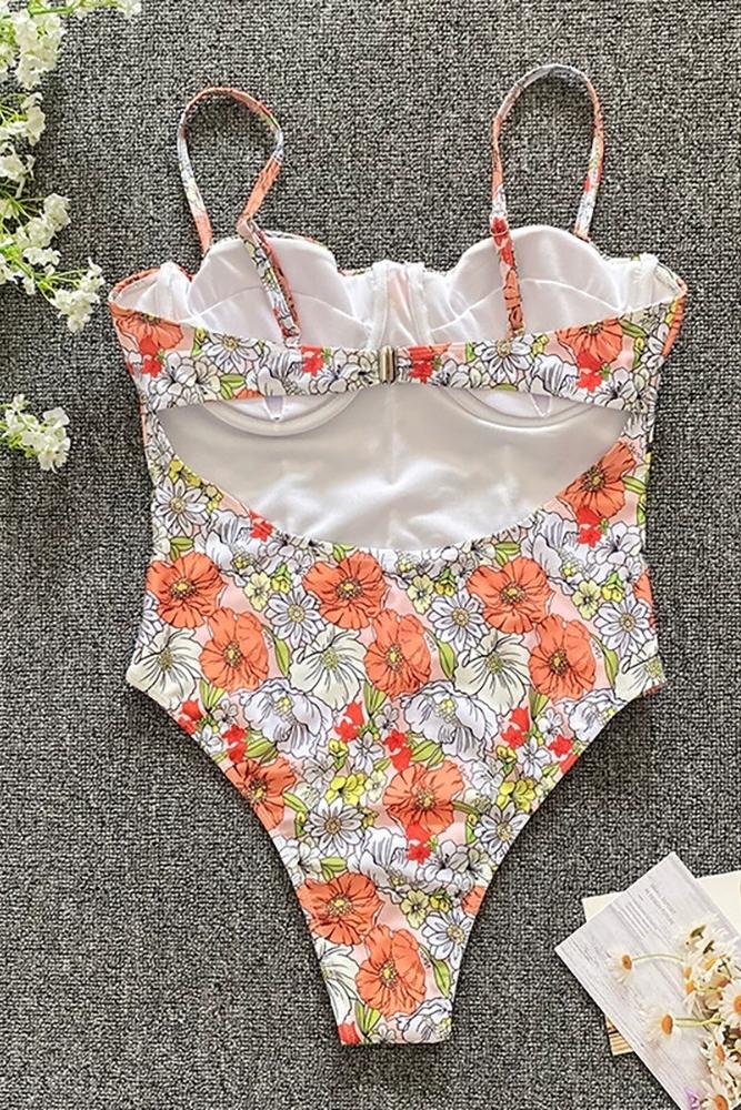 Mois Printed Cutout Swimsuit